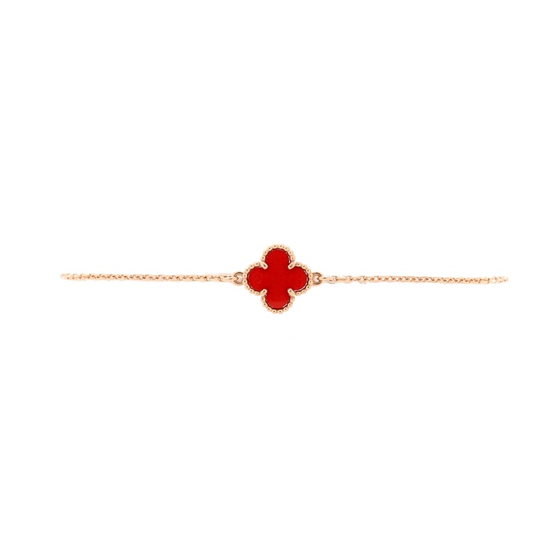 Sweet Alhambra Bracelet 18K Rose Gold and Carnelian S744817004031
