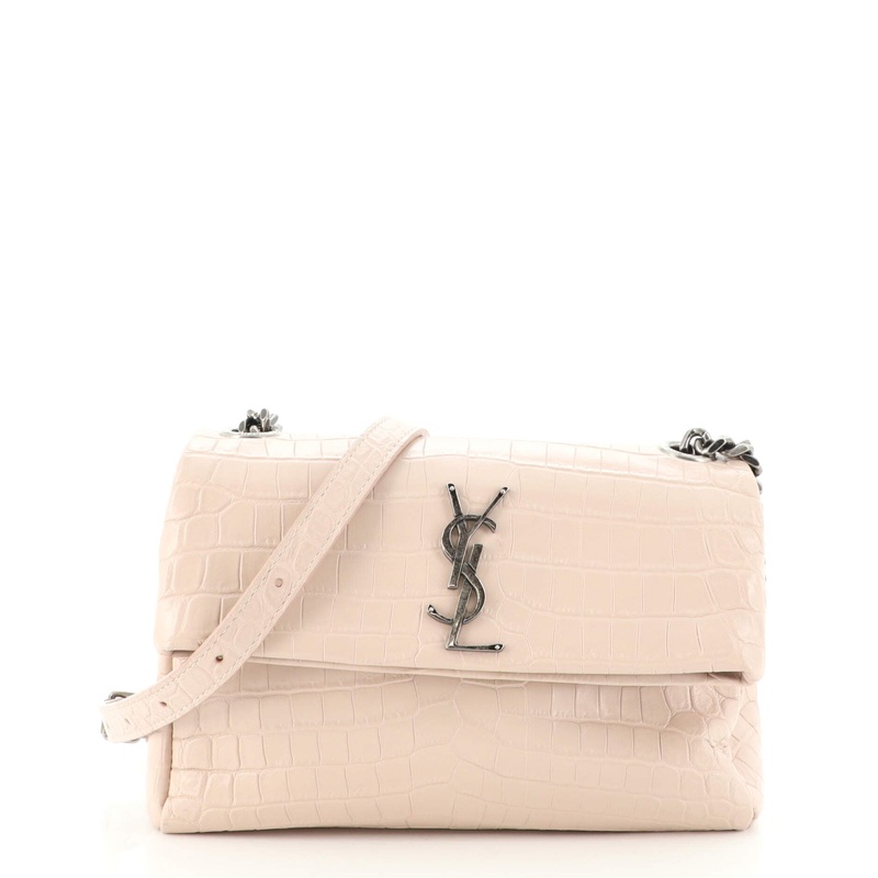 West Hollywood Shoulder Bag Crocodile Embossed Leather Small S744817006522