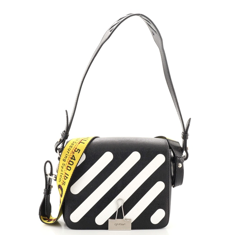 Binder Clip Flap Bag Striped Leather Small S744817002016