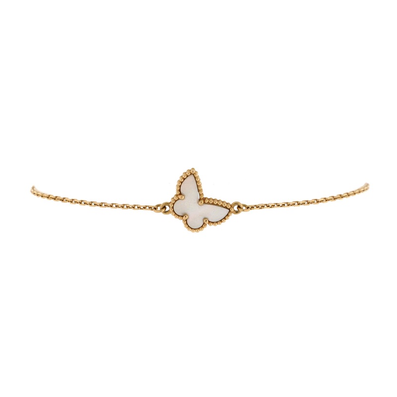Sweet Alhambra Butterfly Bracelet 18K Yellow Gold and Mother of Pearl S744817001668