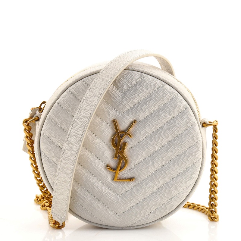 Vinyle Round Camera Bag Matelasse Chevron Leather S744817002482