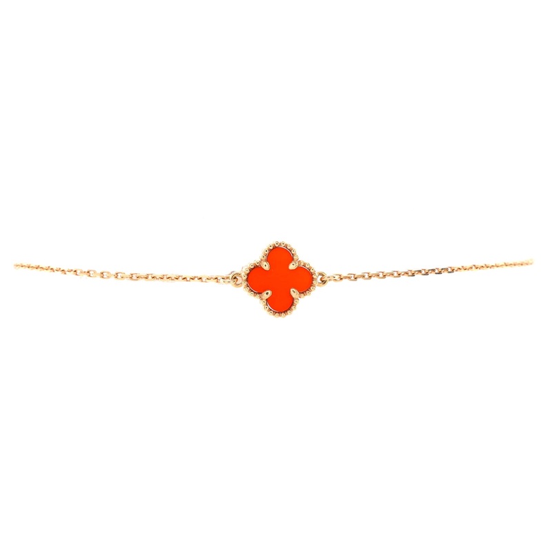 Sweet Alhambra Bracelet 18K Rose Gold and Carnelian S744816992702