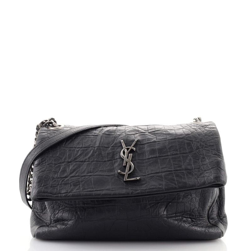 West Hollywood Shoulder Bag Crocodile Embossed Leather Small S744816986002
