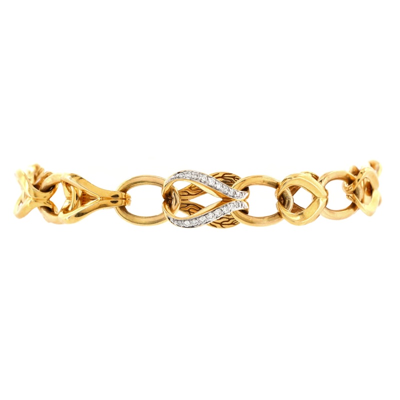 Asli Link Chain Bracelet 18K Yellow Gold with Diamonds S744816978900
