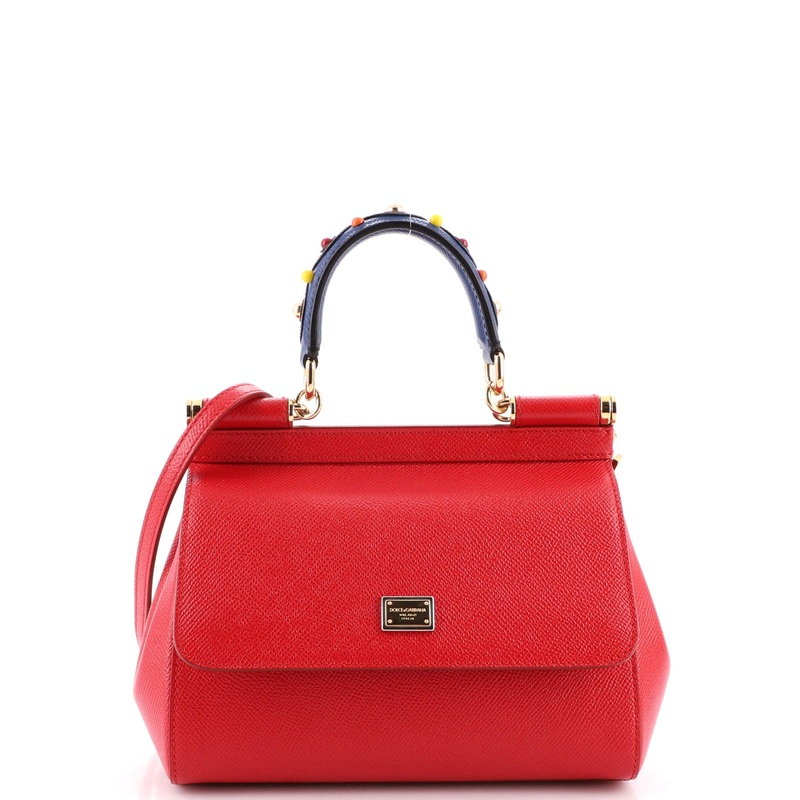 Miss Sicily Bag Leather with Studded Handle Small S744816981524