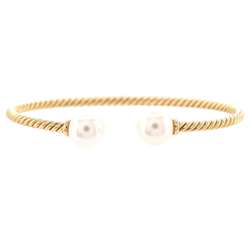 Solari Cuff Bracelet 18K Yellow Gold with Pearls 7mm S744816984099