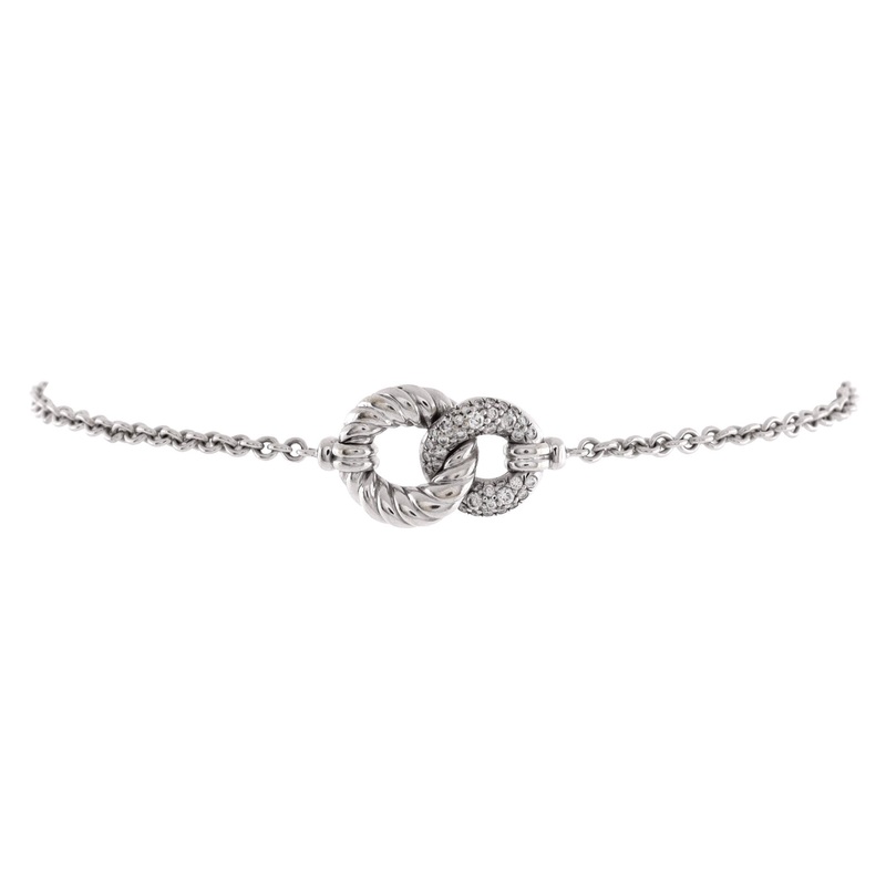 Belmont Single Station Bracelet 18K White Gold with Diamonds