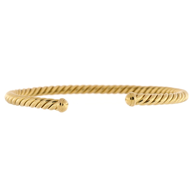 Cable Spira Bracelet 18K Yellow Gold 4mm S744816956349