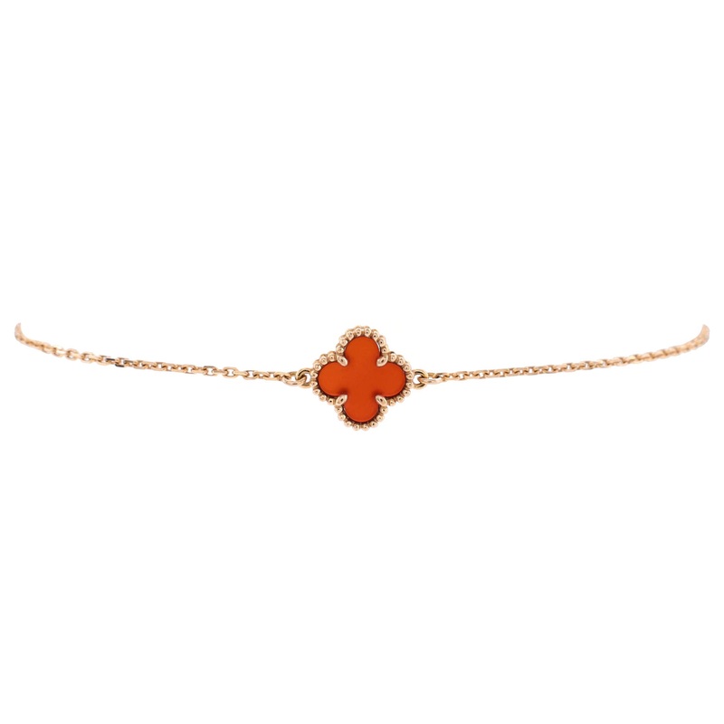 Sweet Alhambra Bracelet 18K Rose Gold and Carnelian S744816958365