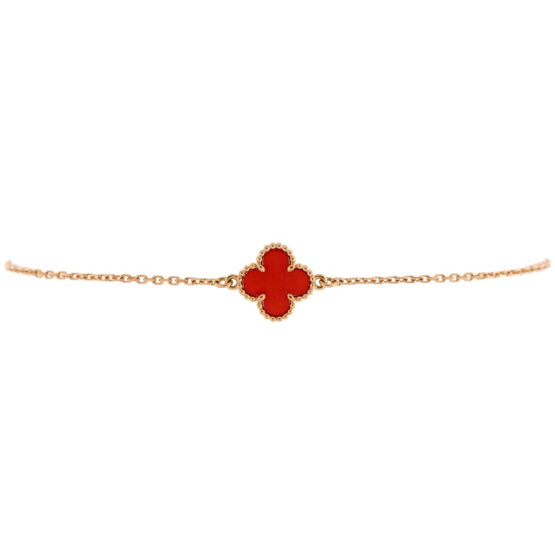 Sweet Alhambra Bracelet 18K Rose Gold and Carnelian S744816958616