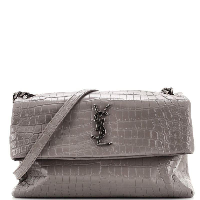 West Hollywood Shoulder Bag Crocodile Embossed Leather Medium S744816950369