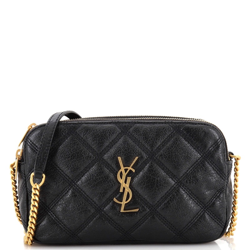 Becky Double Zip Crossbody Bag Quilted Leather Mini S744816939872