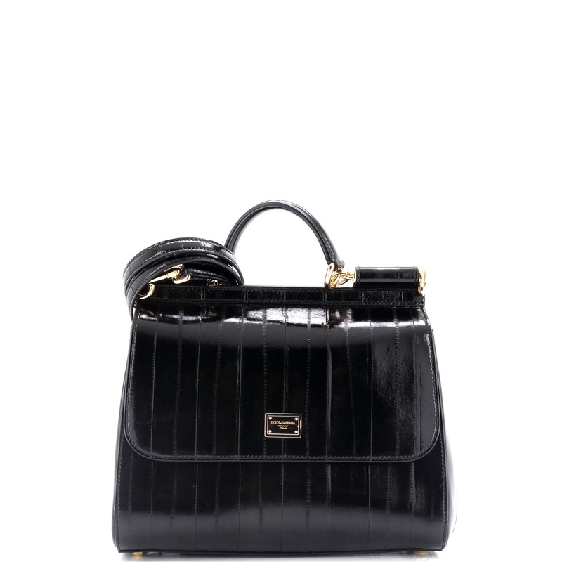 Miss Sicily Bag Embossed Leather Medium