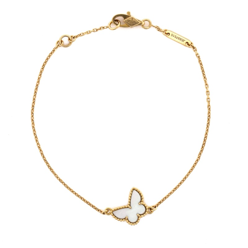 Sweet Alhambra Butterfly Bracelet 18K Yellow Gold and Mother of Pearl S744816946196