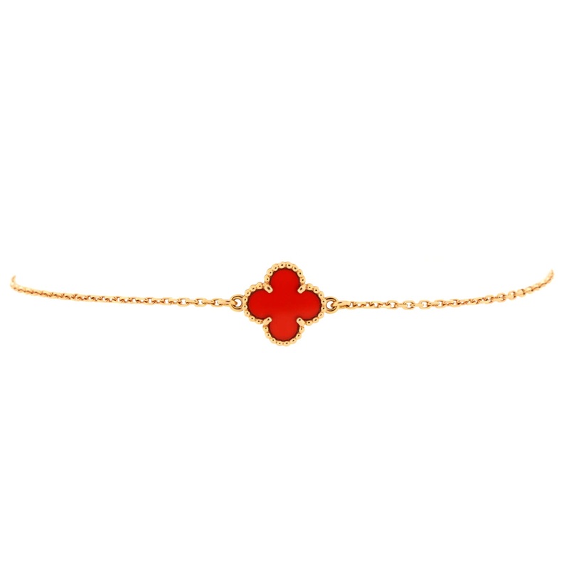 Sweet Alhambra Bracelet 18K Rose Gold and Carnelian S744816933162