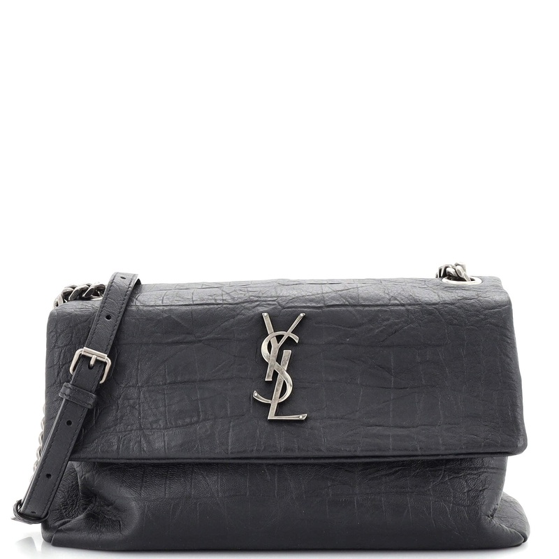 West Hollywood Shoulder Bag Crocodile Embossed Leather Medium S744816939156