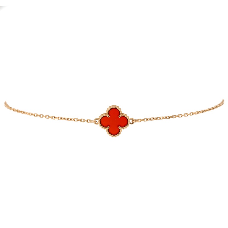 Sweet Alhambra Bracelet 18K Rose Gold and Carnelian S744816927155