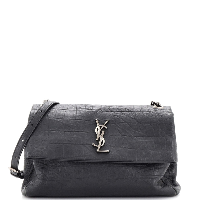 West Hollywood Shoulder Bag Crocodile Embossed Leather Medium S744816930535