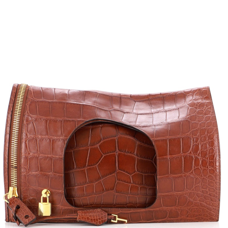 Alix Fold Over Bag Alligator Medium