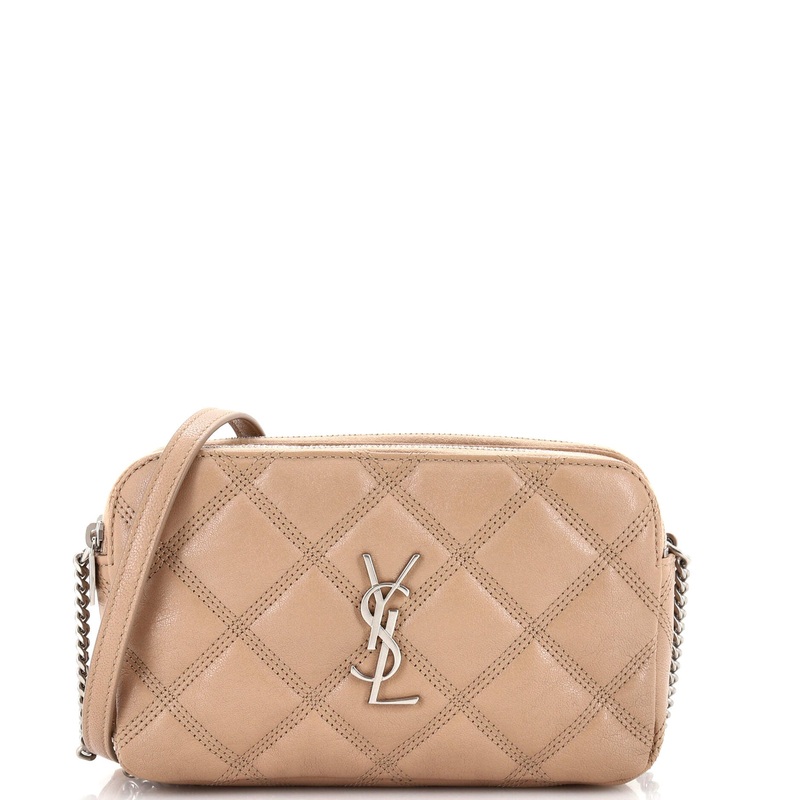 Becky Double Zip Crossbody Bag Quilted Leather Mini S744816920080