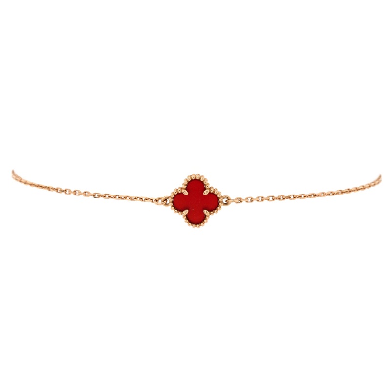 Sweet Alhambra Bracelet 18K Rose Gold and Carnelian S744816926053