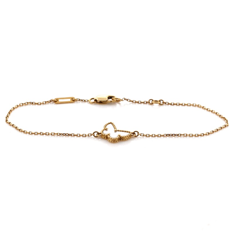 Sweet Alhambra Butterfly Bracelet 18K Yellow Gold and Mother of Pearl S744816923716