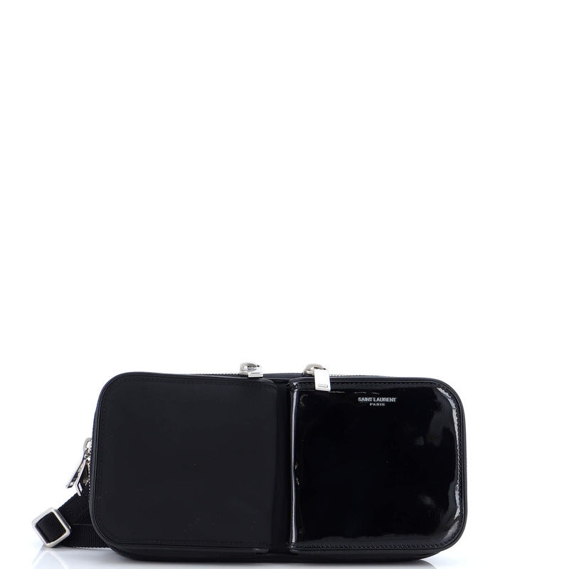 Multipocket Crossbody Bag Leather and Patent Medium