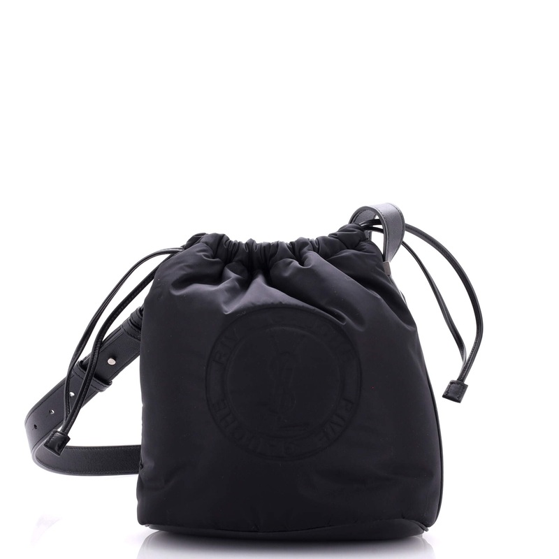 Rive Gauche Drawstring Bucket Bag Padded Nylon