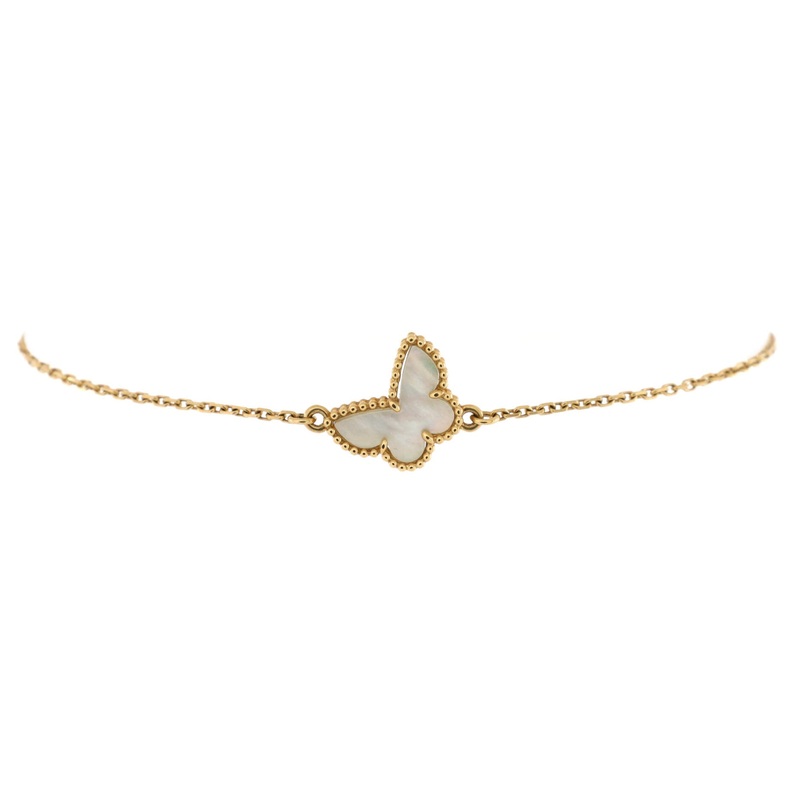 Sweet Alhambra Butterfly Bracelet 18K Yellow Gold and Mother of Pearl S744816912025