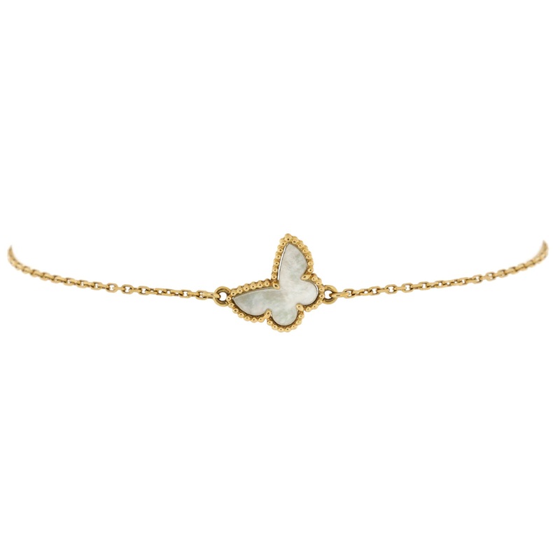 Sweet Alhambra Butterfly Bracelet 18K Yellow Gold and Mother of Pearl S744816914820