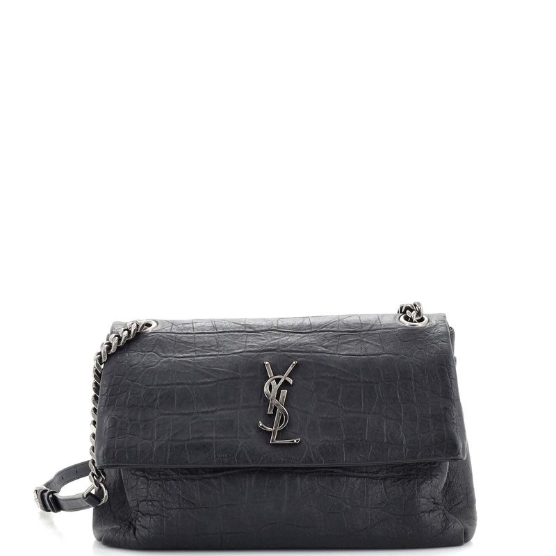 West Hollywood Shoulder Bag Crocodile Embossed Leather Medium S744816915872
