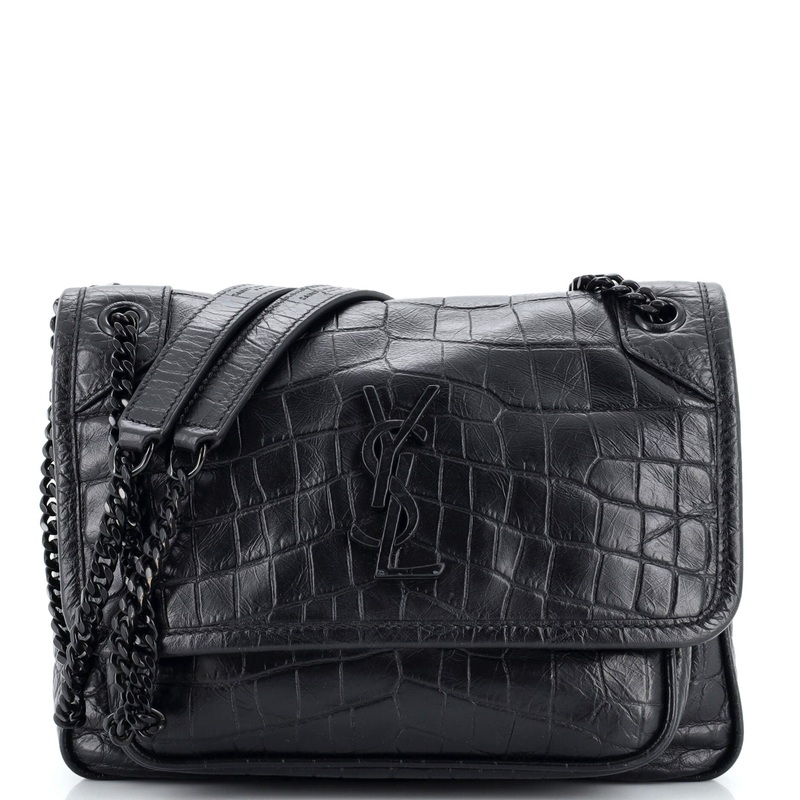 Niki Chain Flap Bag Crocodile Embossed Leather Baby S744816909540