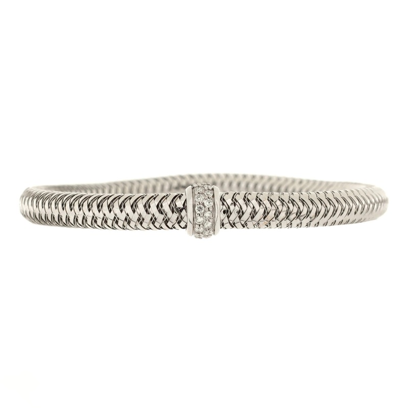 Primavera Station Flexible Bracelet 18K White Gold with Diamonds