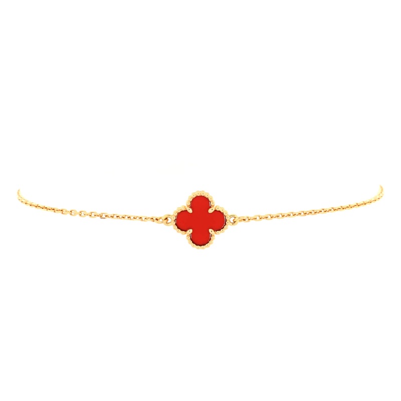 Sweet Alhambra Bracelet 18K Rose Gold and Carnelian S744816911760