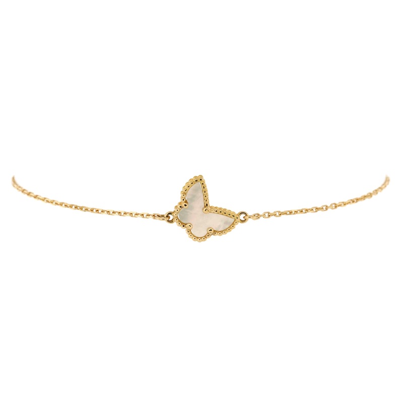 Sweet Alhambra Butterfly Bracelet 18K Yellow Gold and Mother of Pearl S744816908253