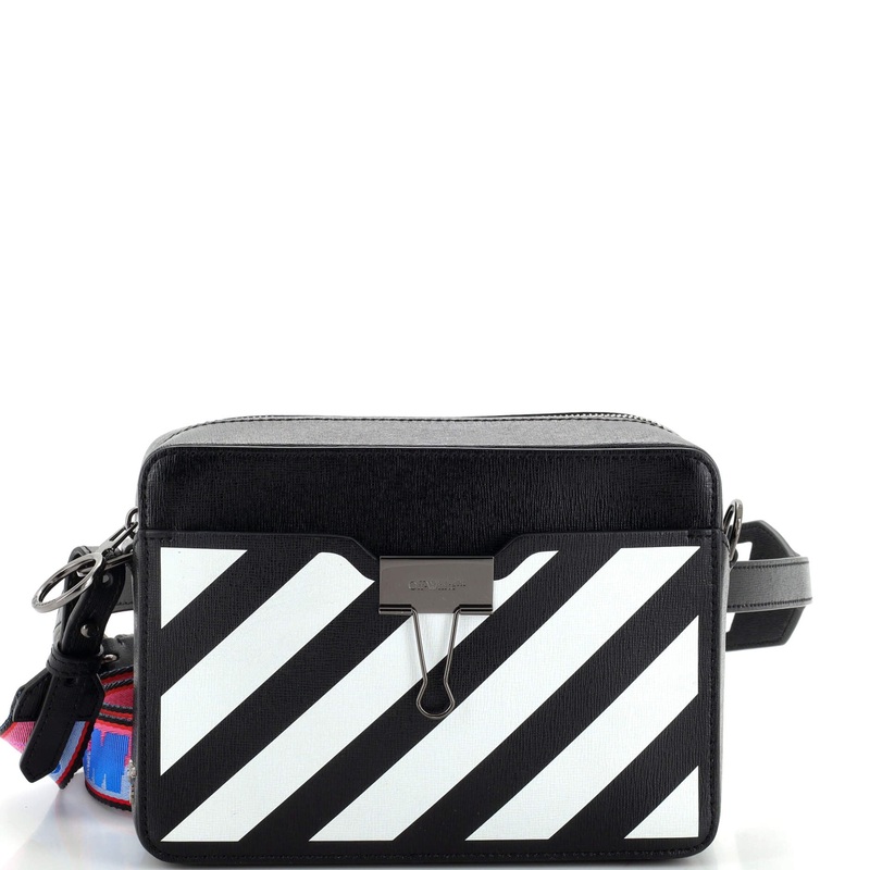 Binder Clip Camera Crossbody Bag Striped Leather Small S744816901730