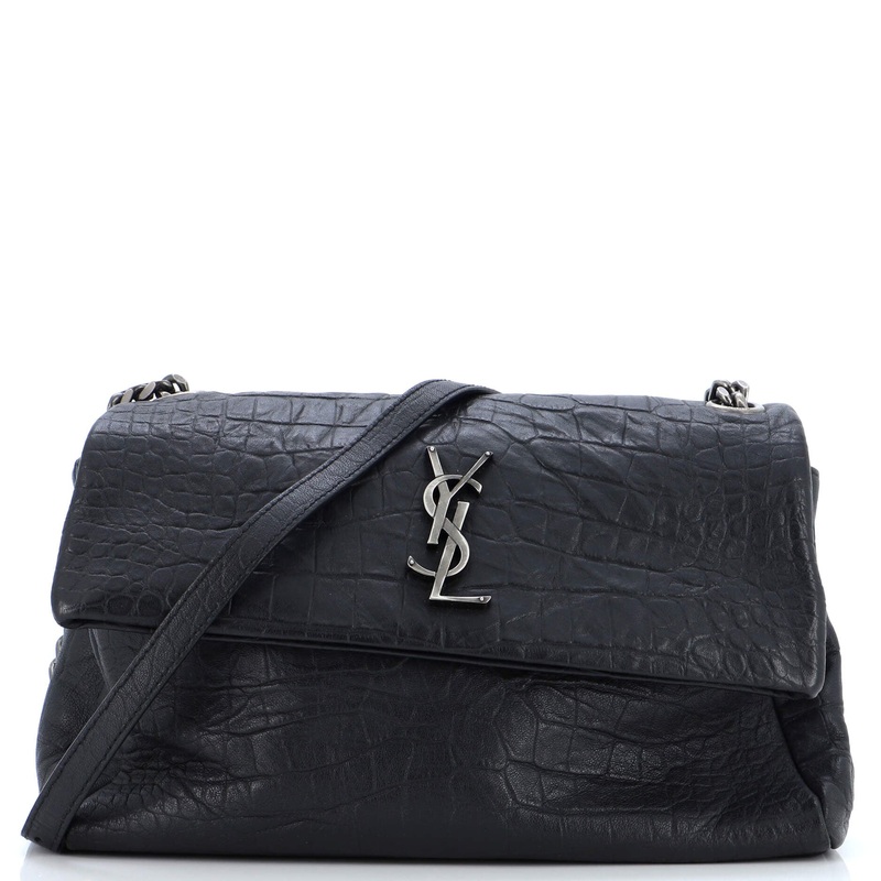 West Hollywood Shoulder Bag Crocodile Embossed Leather Medium S744816900749