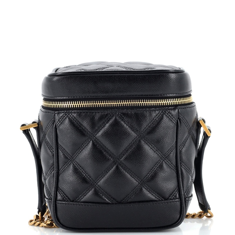 80’s Vanity Bag Quilted Leather S744816898975