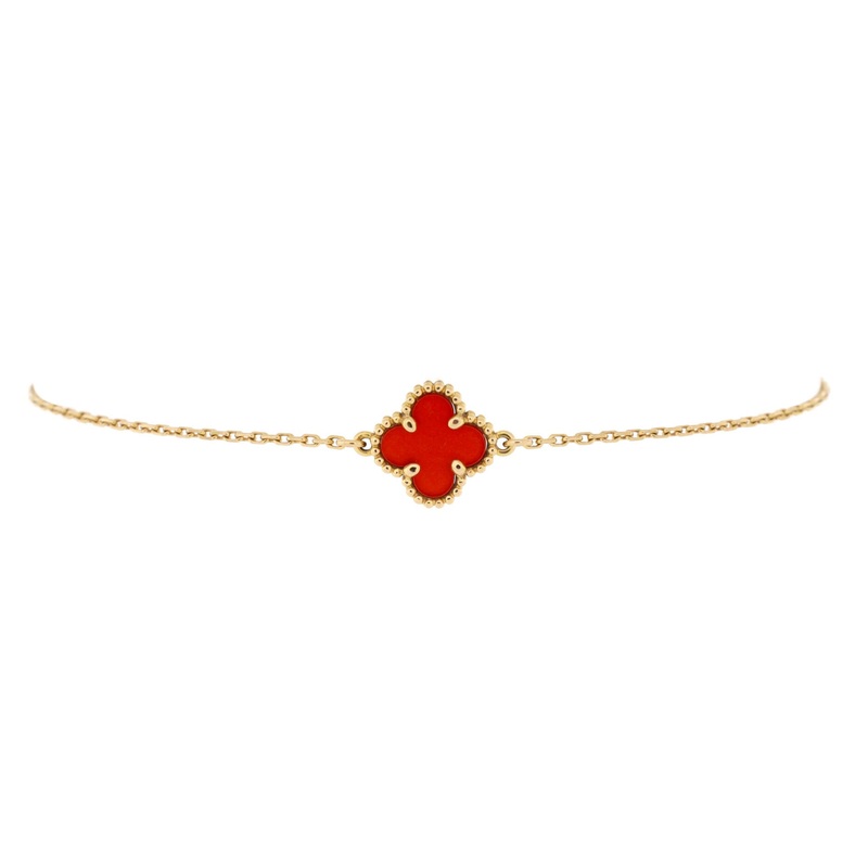 Sweet Alhambra Bracelet 18K Rose Gold and Carnelian S744816898690