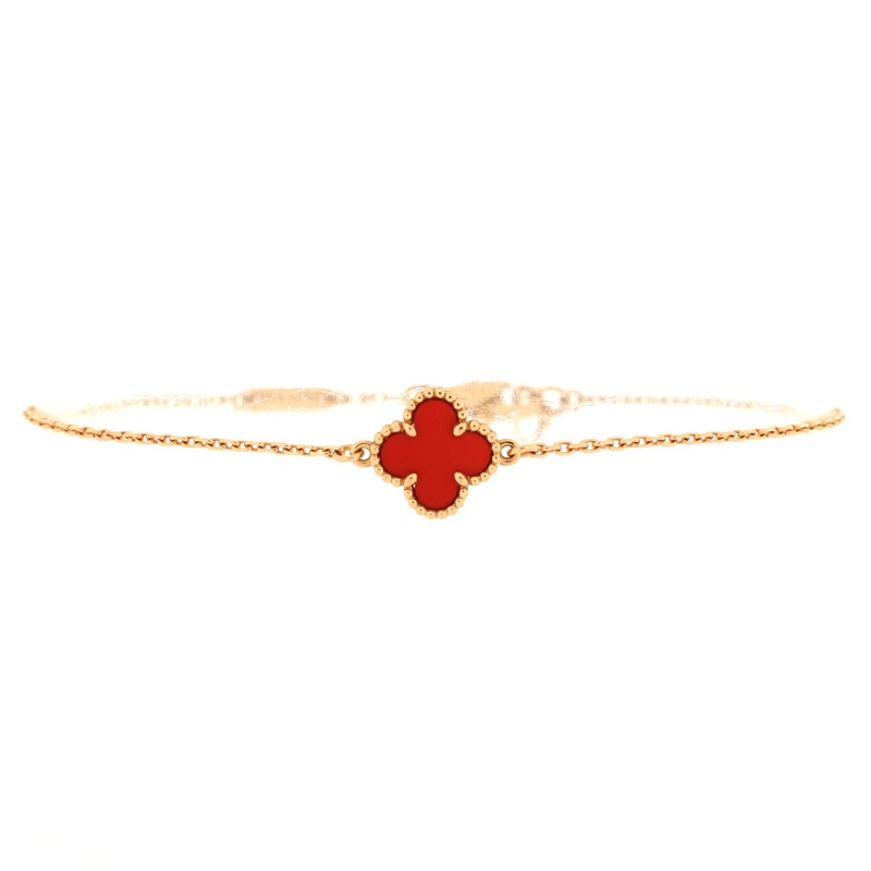 Sweet Alhambra Bracelet 18K Rose Gold and Carnelian S744816899236