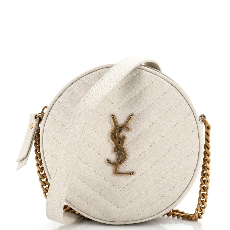 Vinyle Round Camera Bag Matelasse Chevron Leather S744816894856