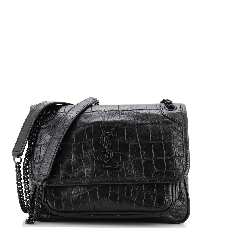 Niki Chain Flap Bag Crocodile Embossed Leather Baby S744816888852