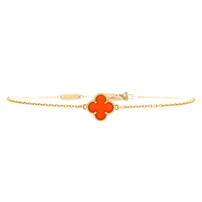 Sweet Alhambra Bracelet 18K Rose Gold and Carnelian S744816886342