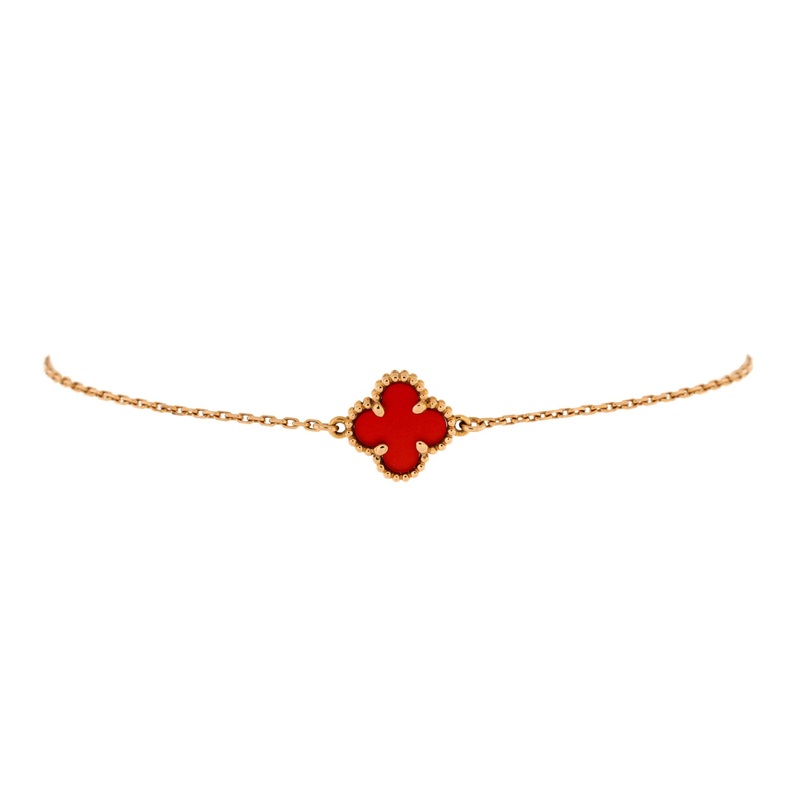 Sweet Alhambra Bracelet 18K Rose Gold and Carnelian S744816889979
