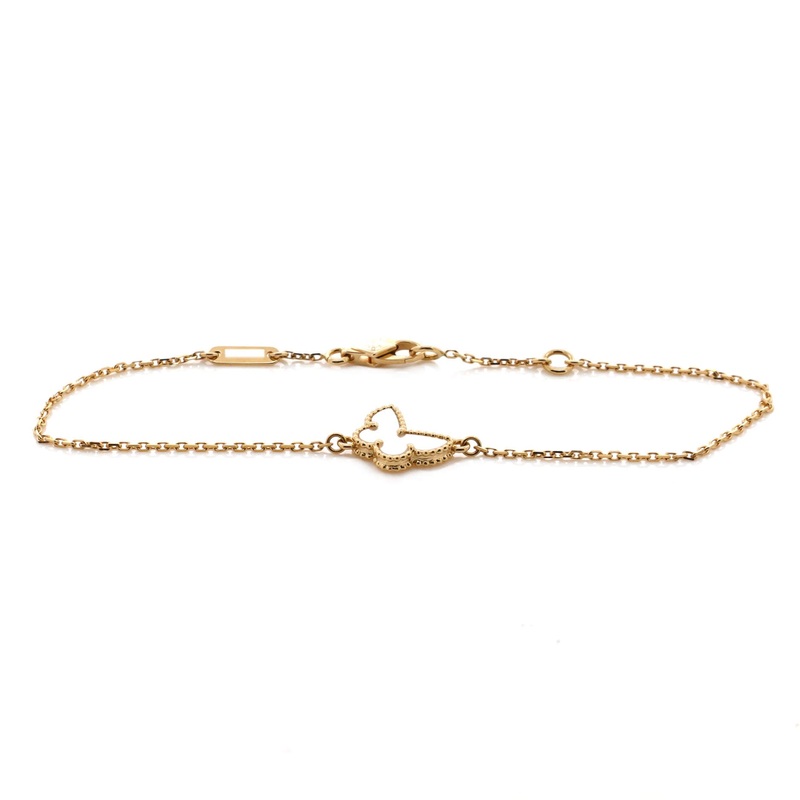 Sweet Alhambra Butterfly Bracelet 18K Yellow Gold and Mother of Pearl S744816887862