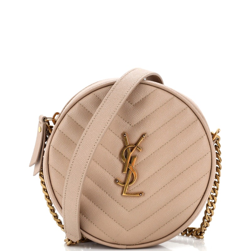 Vinyle Round Camera Bag Matelasse Chevron Leather S744816888456