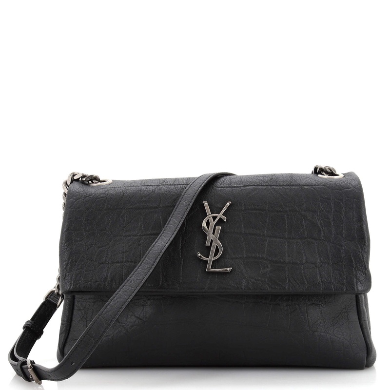 West Hollywood Shoulder Bag Crocodile Embossed Leather Medium S744816887290