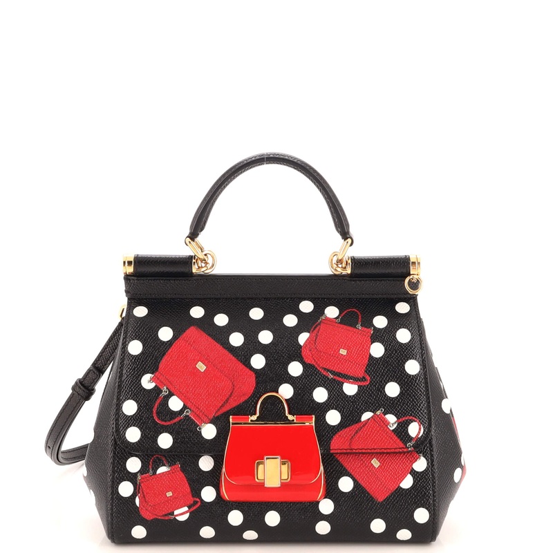 Miss Sicily Bag Printed Leather with Miss Sicily Bag Silhouette Closure Medium