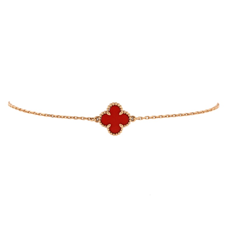 Sweet Alhambra Bracelet 18K Rose Gold and Carnelian S744816880991