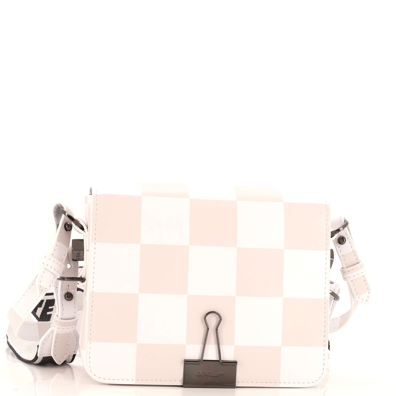 Binder Clip Flap Bag Printed Leather Small S744816876981